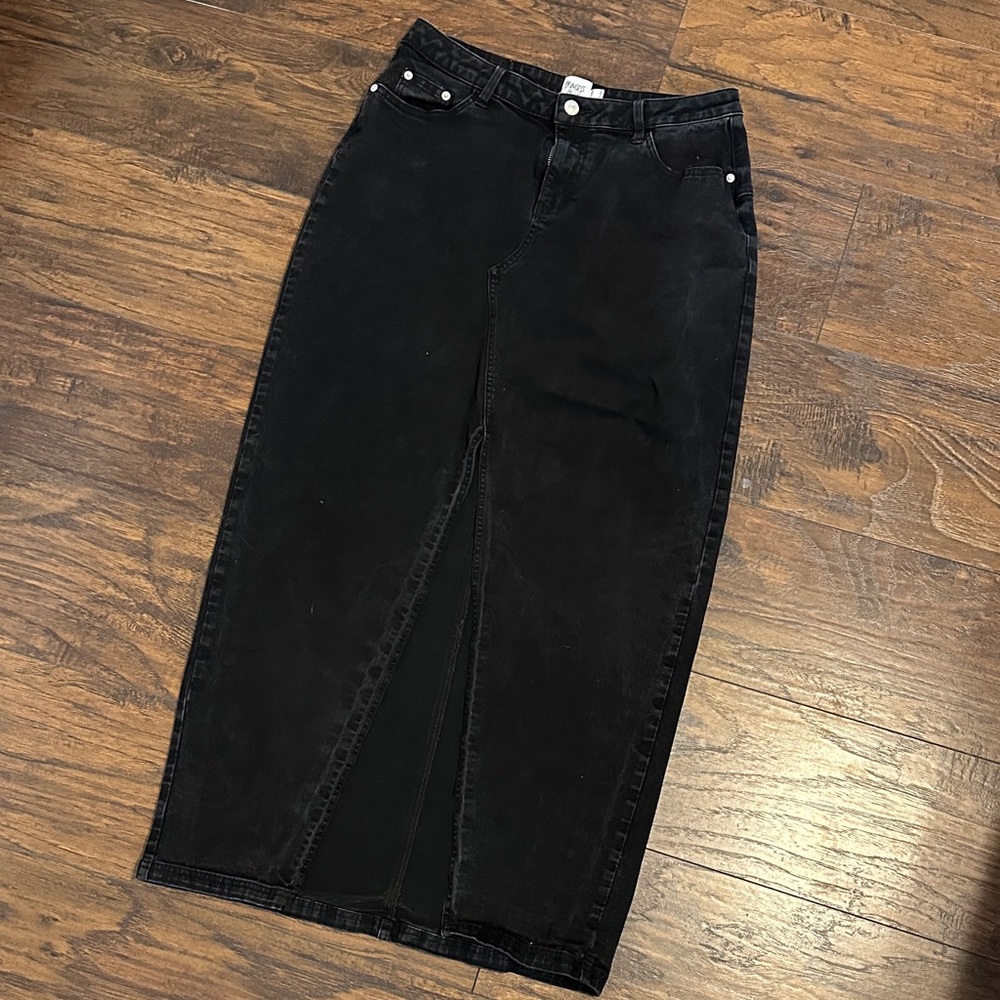 Princess Polly Black Denim Skirt